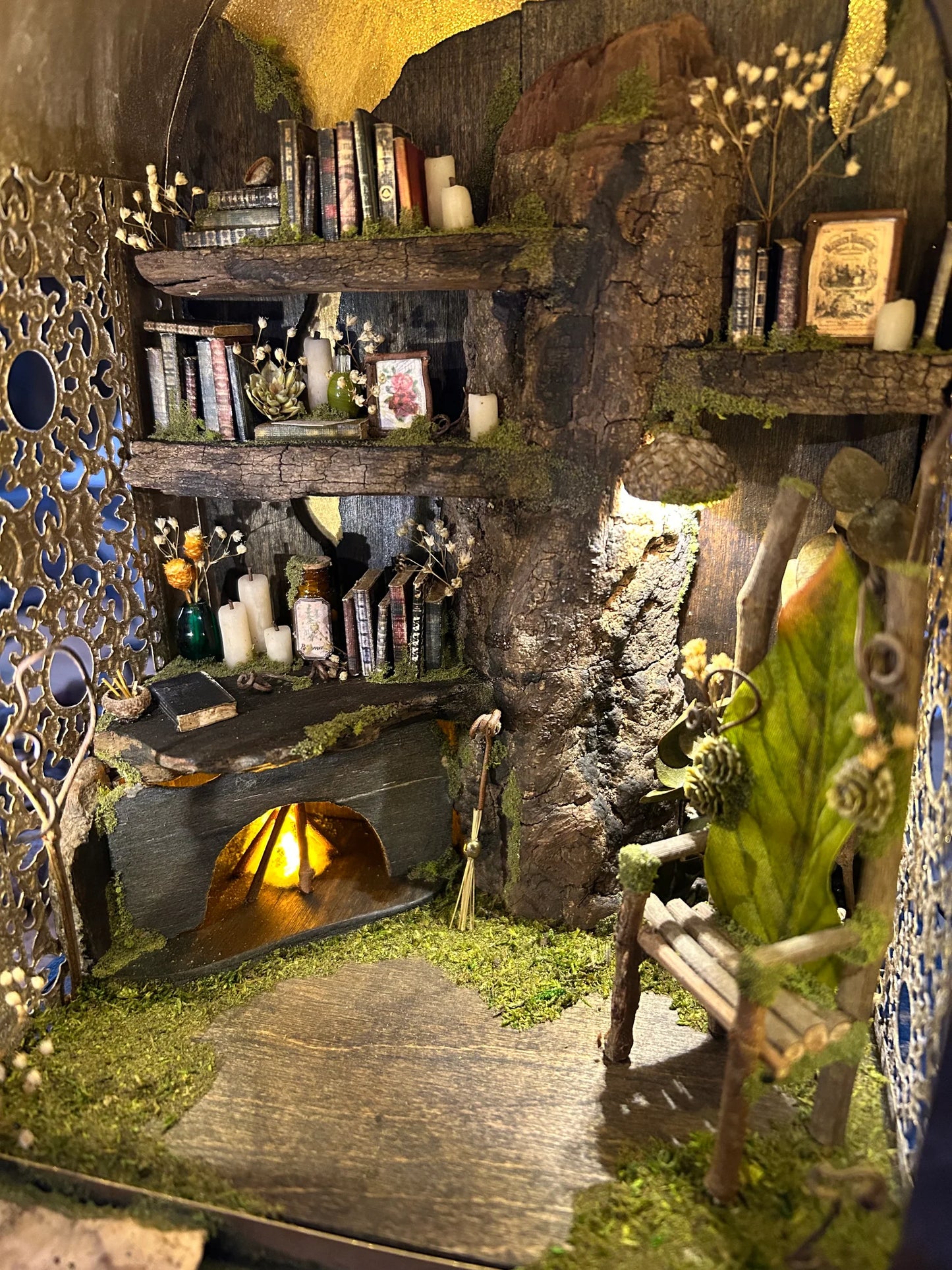 Faery Gold Fireplace Lantern