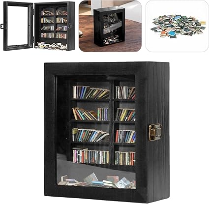 Miniature Decorative Mini Bookshelf, Small Bookshelf Mini Books, Miniature Book Display Shelf with 200Pcs Mini Books, Funny Gifts for Book Lovers, Home Room Living Bookshelf Decor