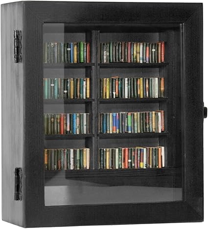 Miniature Decorative Mini Bookshelf, Small Bookshelf Mini Books, Miniature Book Display Shelf with 200Pcs Mini Books, Funny Gifts for Book Lovers, Home Room Living Bookshelf Decor