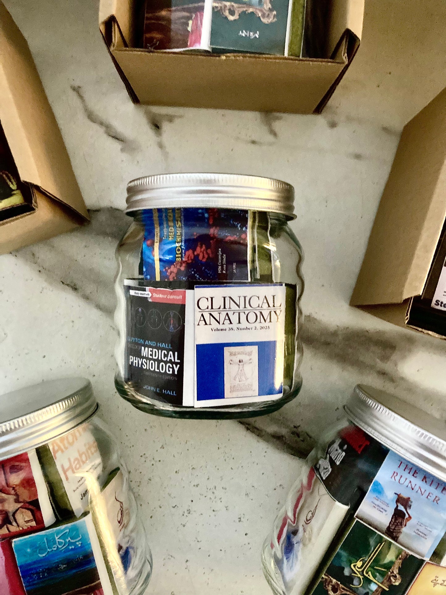 MINIATURE NOVEL GLASS JAR(with MEDICAL BOOKS)