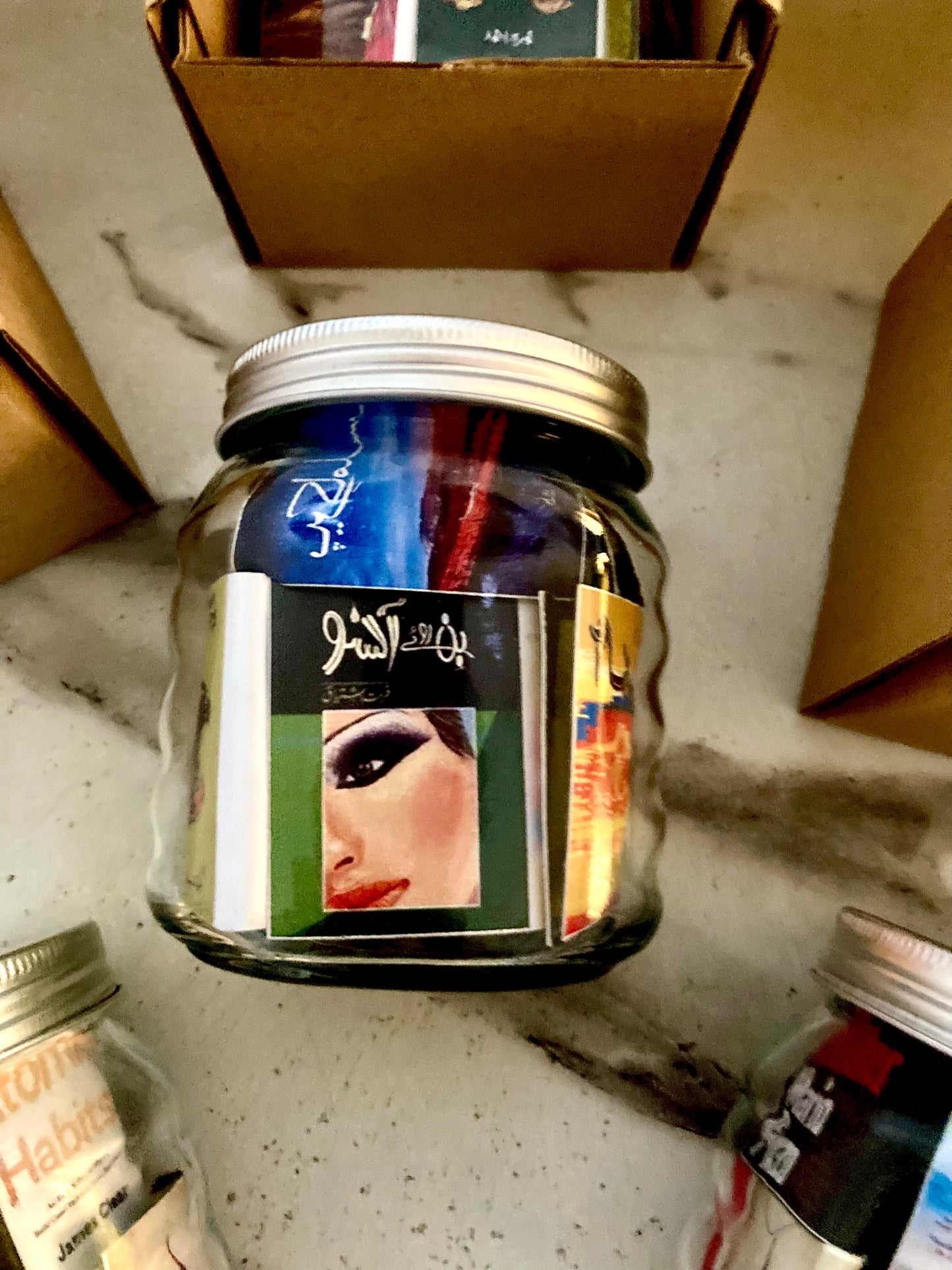 MINIATURE BOOKS GLASS JAR