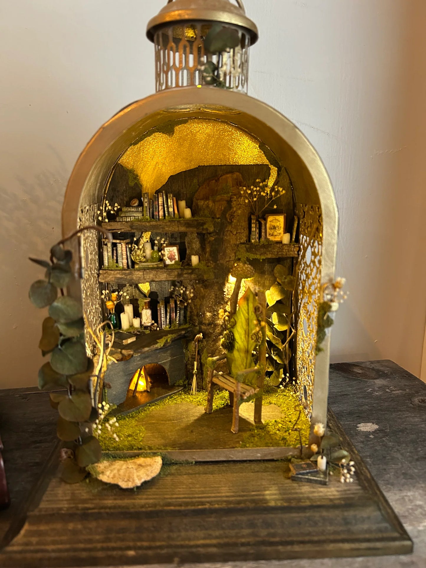 Faery Gold Fireplace Lantern