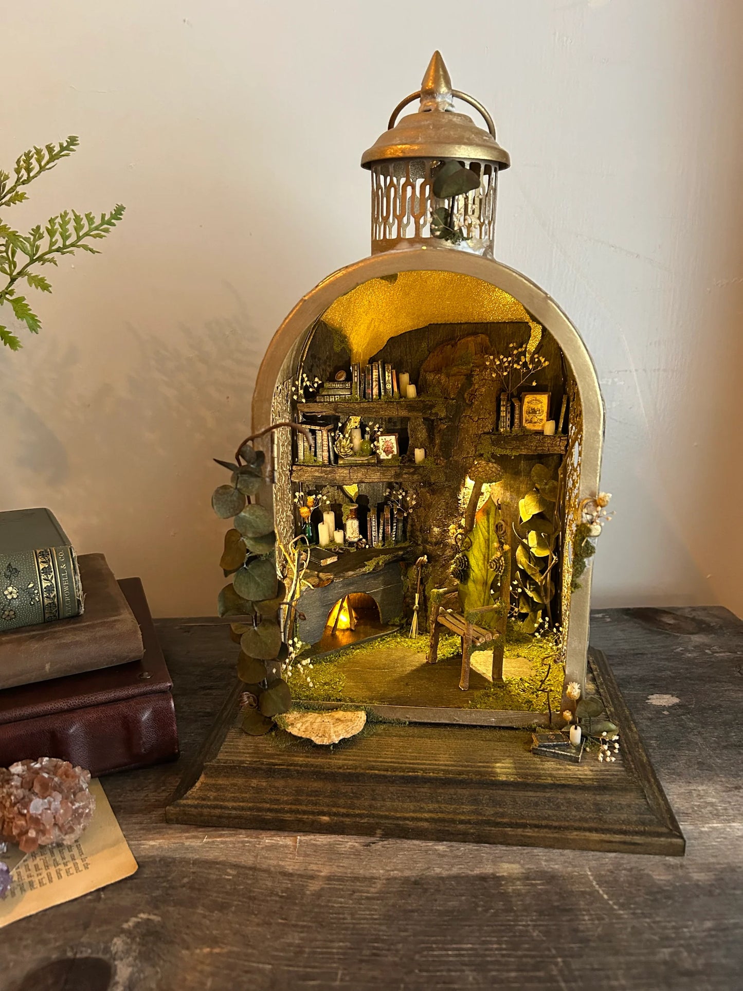 Faery Gold Fireplace Lantern