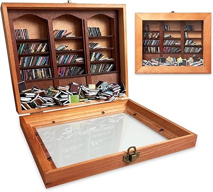 MINI DECORATIVE Bookshelf 300pcs Mini Books Mini Bookshelf Ornament Miniature Decor Miniature Library for Book Lovers Home Room Office Decor