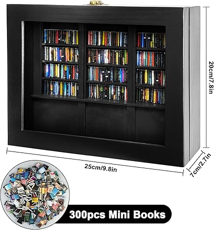 MINI DECORATIVE Bookshelf 300pcs Mini Books Mini Bookshelf Ornament Miniature Decor Miniature Library for Book Lovers Home Room Office Decor