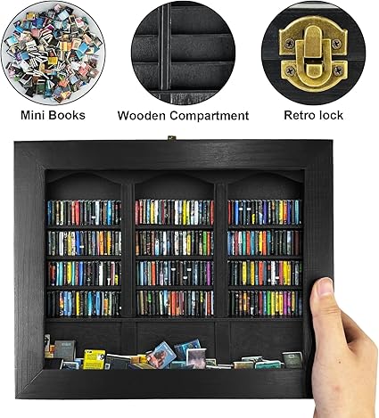 MINI DECORATIVE Bookshelf 300pcs Mini Books Mini Bookshelf Ornament Miniature Decor Miniature Library for Book Lovers Home Room Office Decor