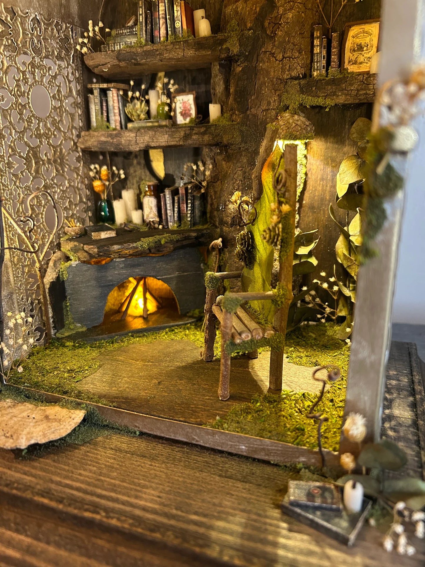 Faery Gold Fireplace Lantern