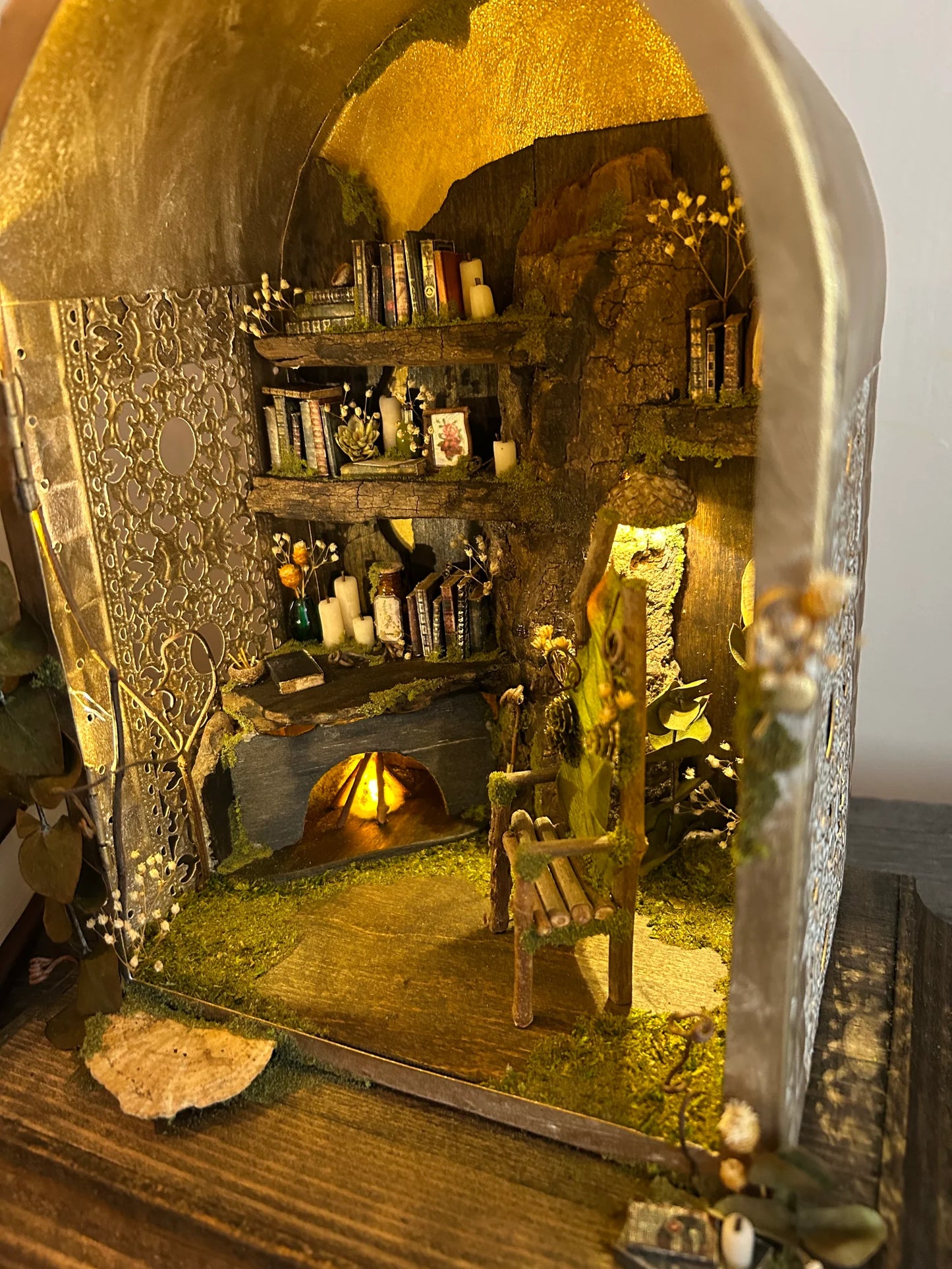 Faery Gold Fireplace Lantern