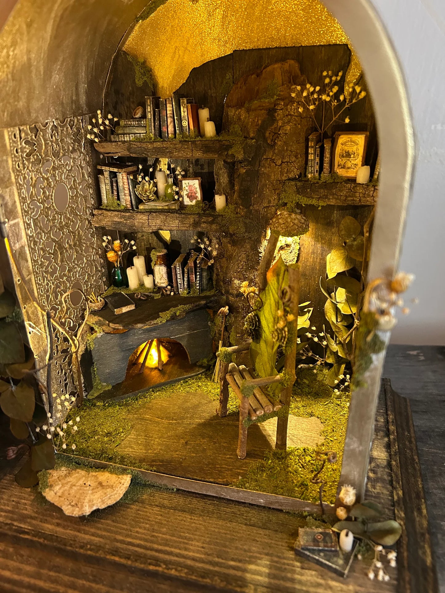 Faery Gold Fireplace Lantern