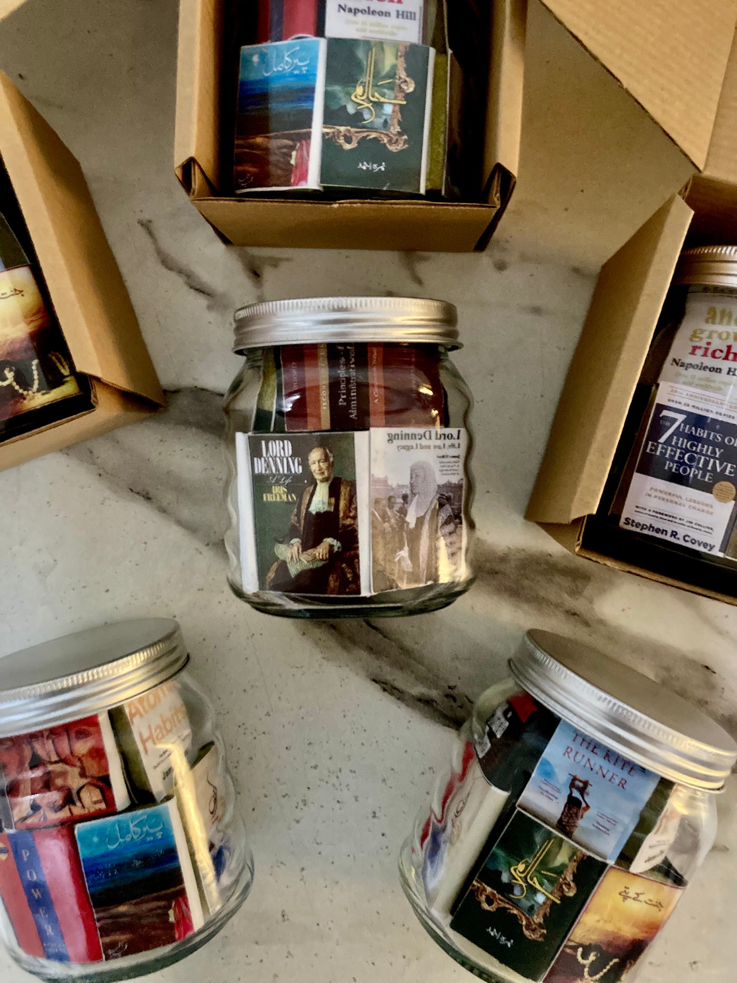 MINIATURE BOOKS GLASS JAR
